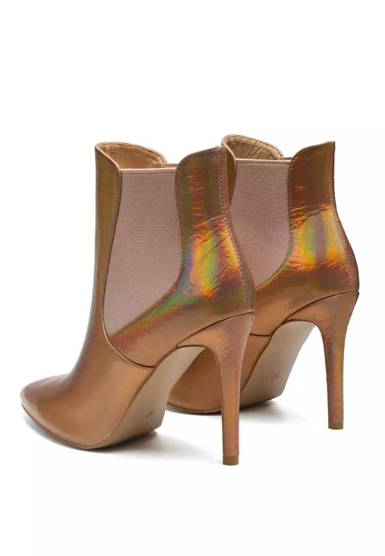 Rag & CO. High Heeled Chelsea Boot In Gold