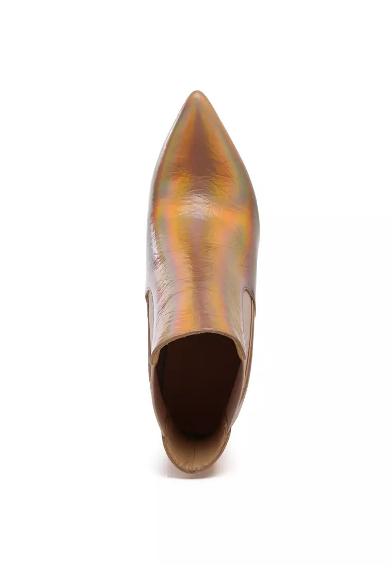 Rag & CO. High Heeled Chelsea Boot In Gold