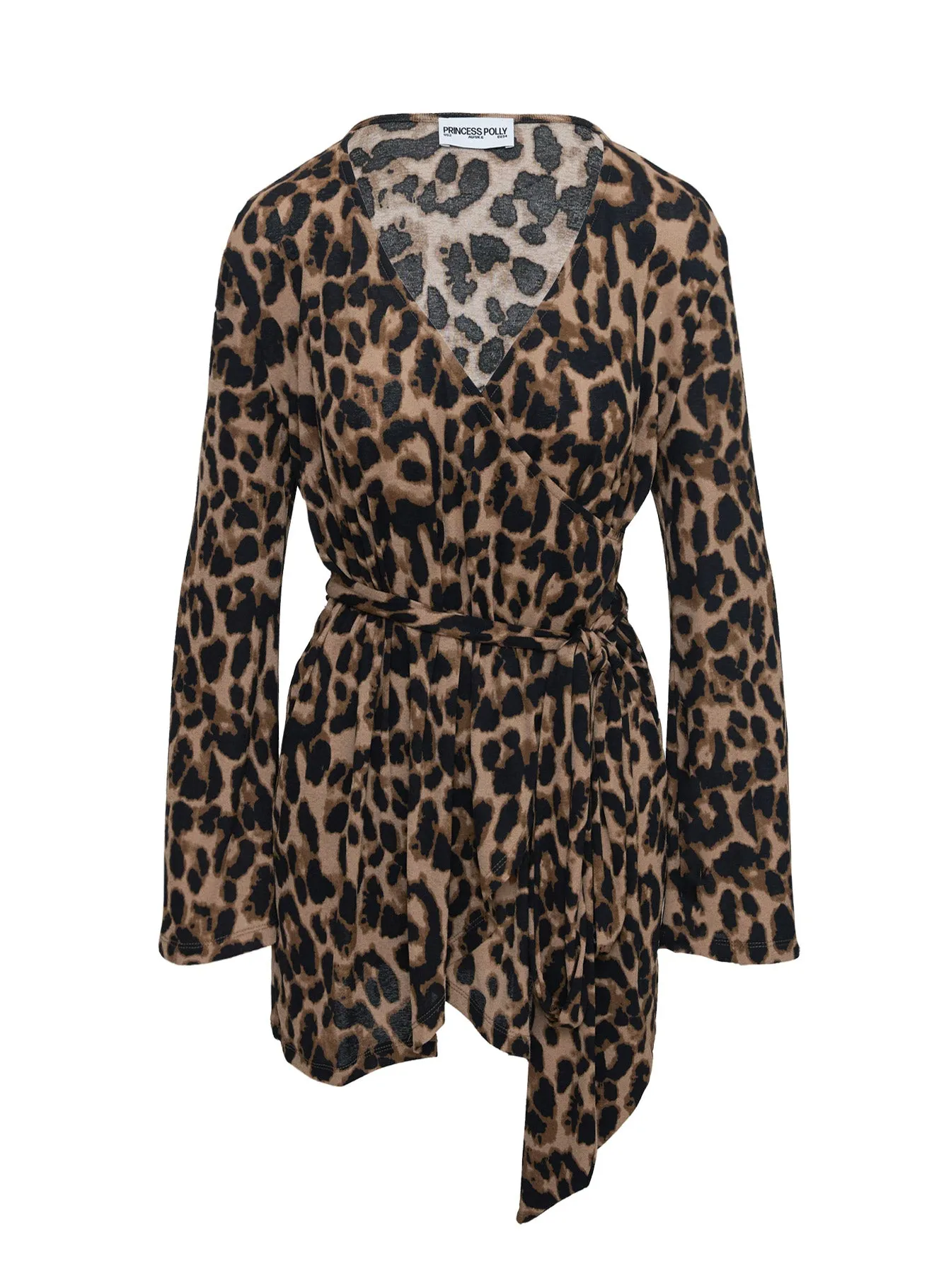 Raquela Wrap Mini Dress Leopard