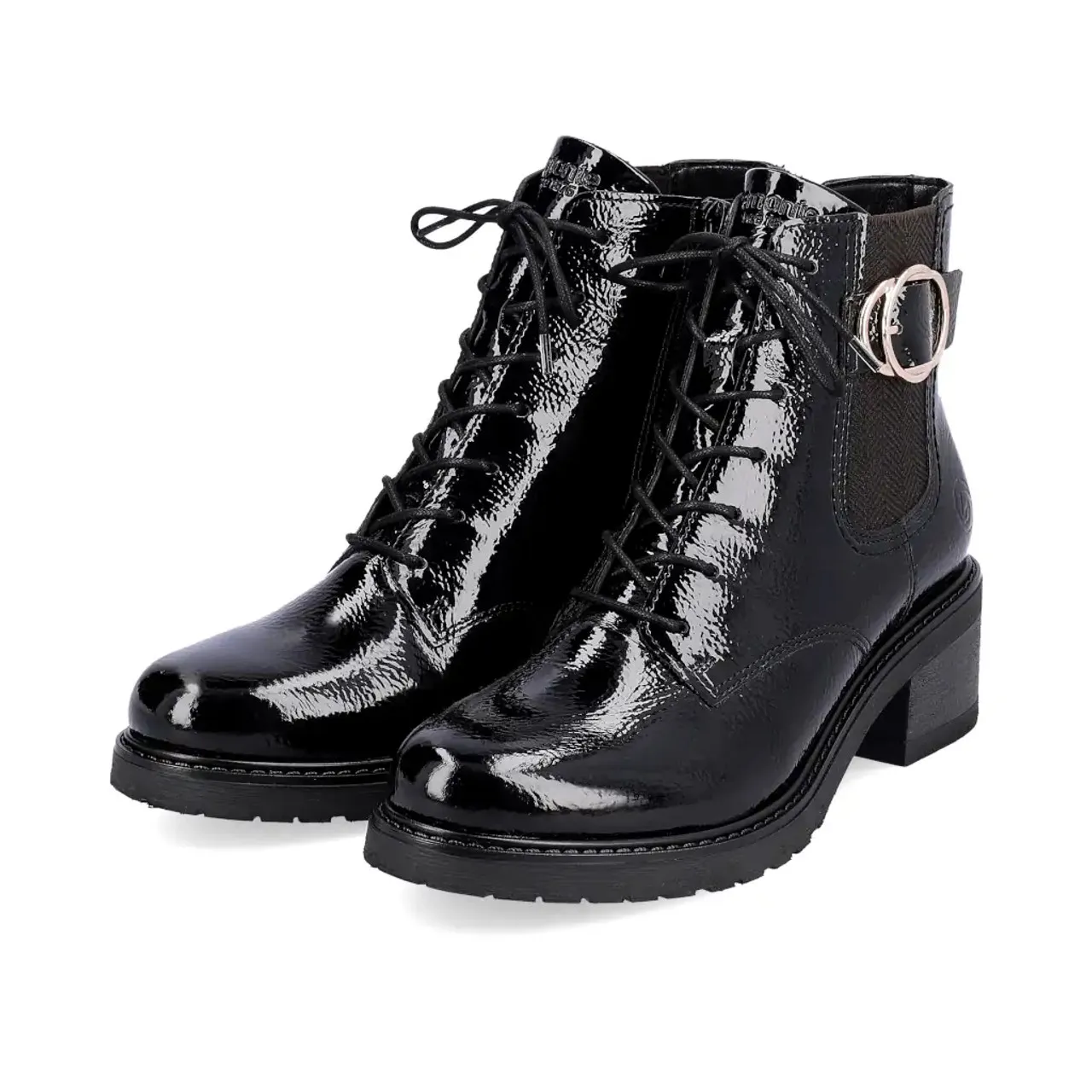 Remonte D1A72-01 Black Patent Ankle Boot