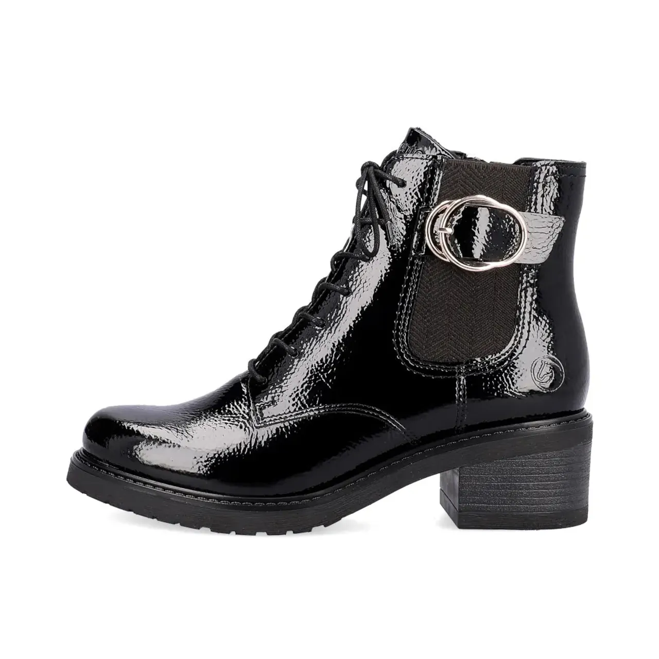 Remonte D1A72-01 Black Patent Ankle Boot