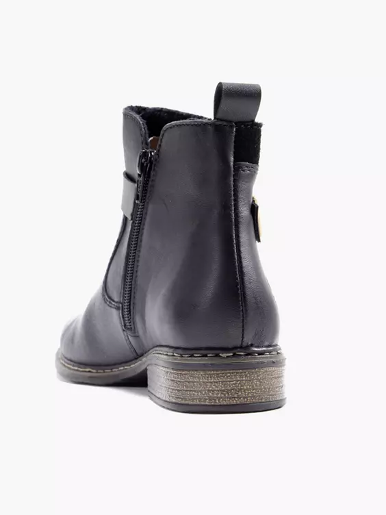 Rieker  Rieker Black Ankle Boot with Outer Zip