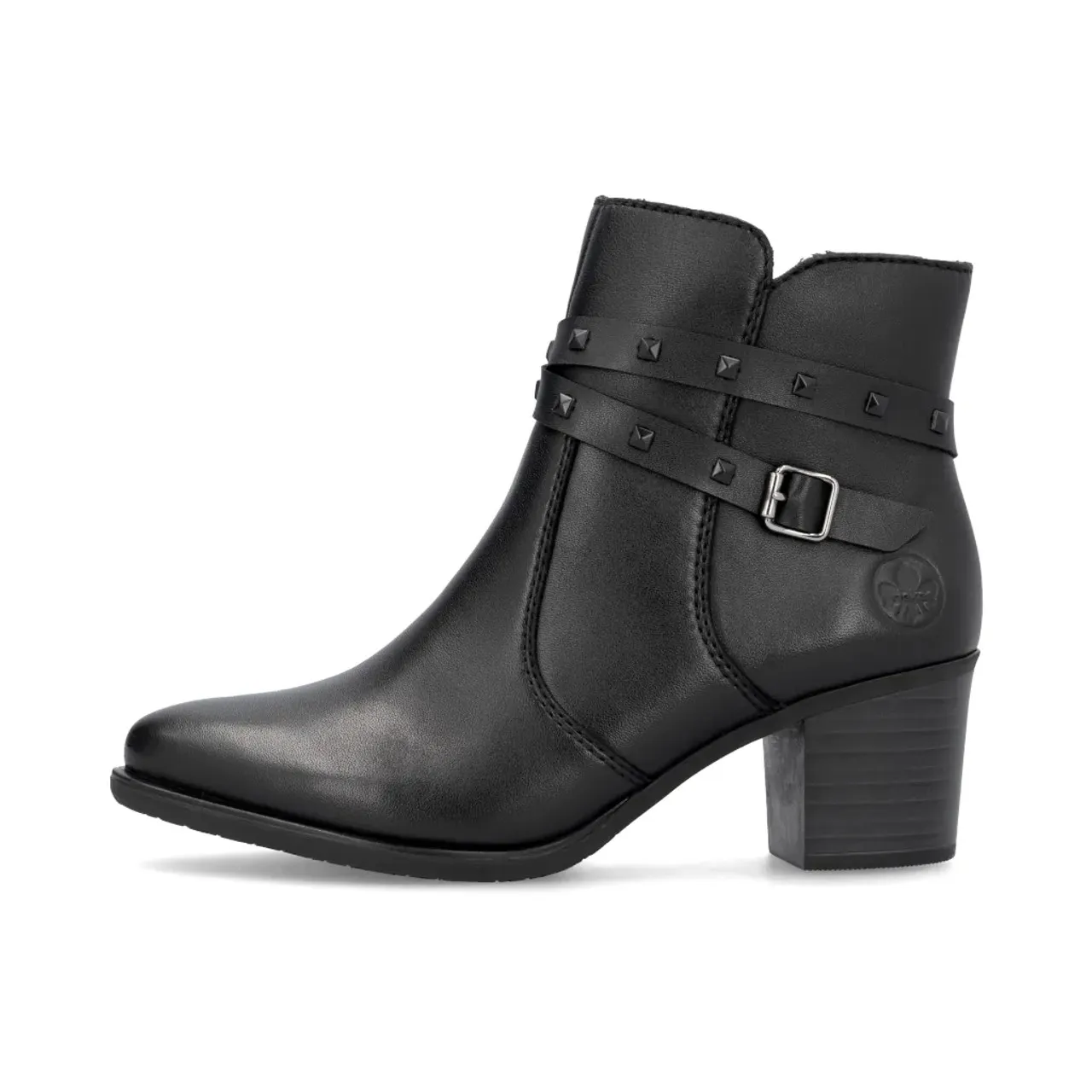 Rieker Y2059-00 Black Stud Ankle Boot