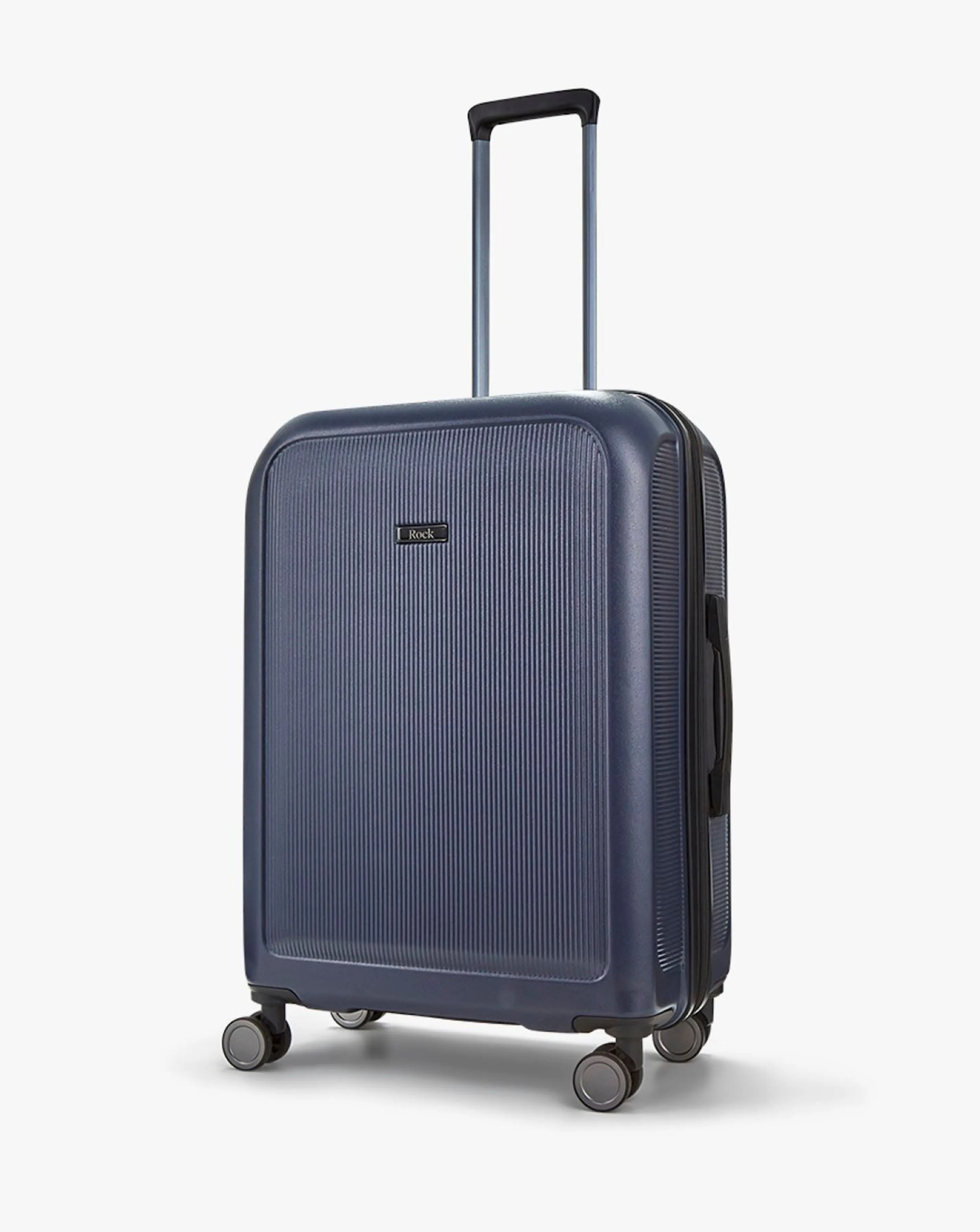 Rock Austin Navy Medium Suitcase | Simply Be