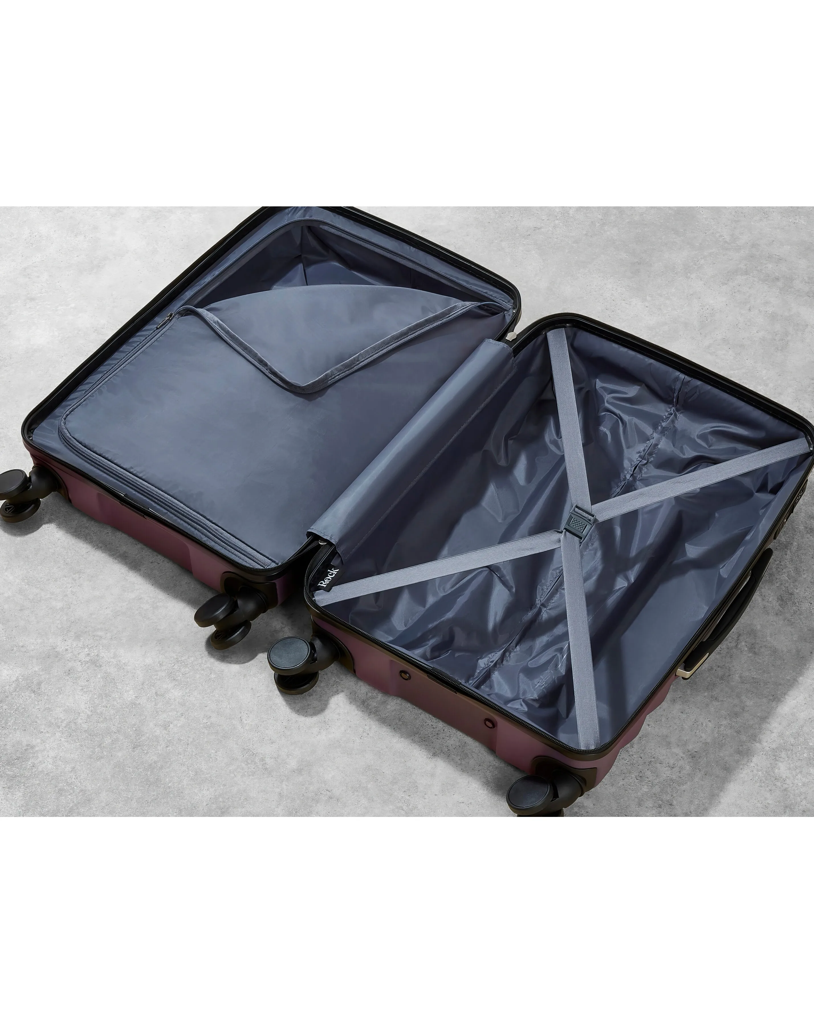 Rock Berlin 3pc Suitcase Set Purple | Simply Be