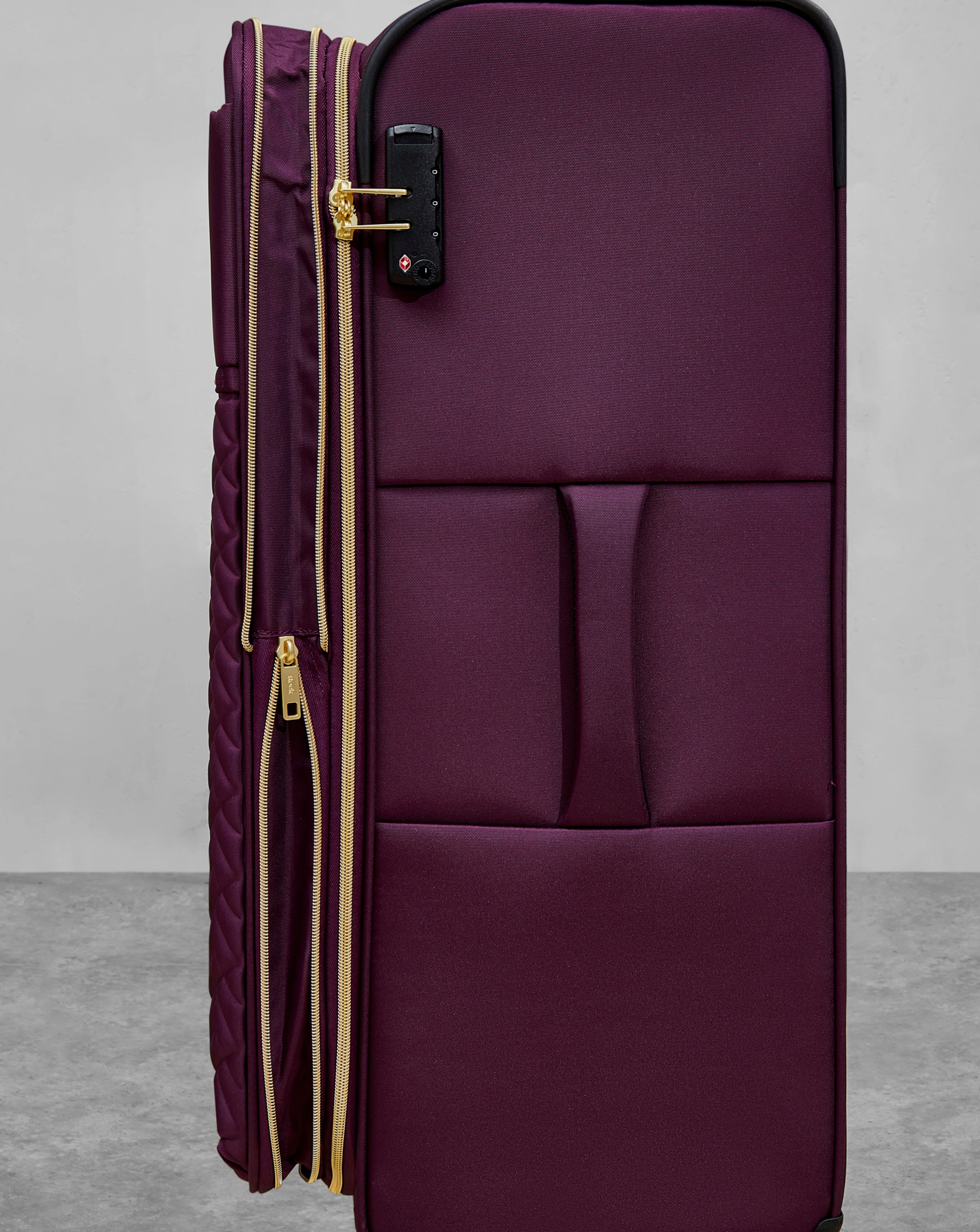 Rock Sloane Medium Suitcase Purple | Simply Be