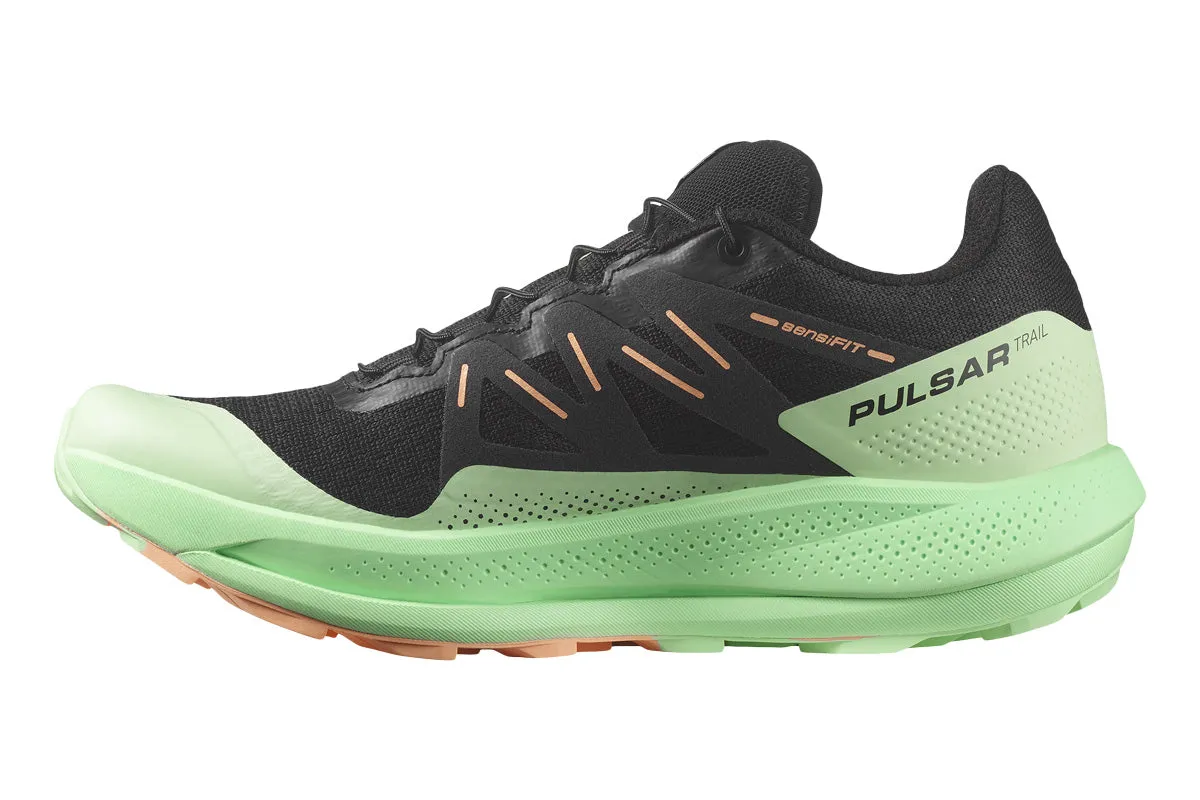 Salomon Pulsar Trail B Black/Green/Cantaloupe Womens