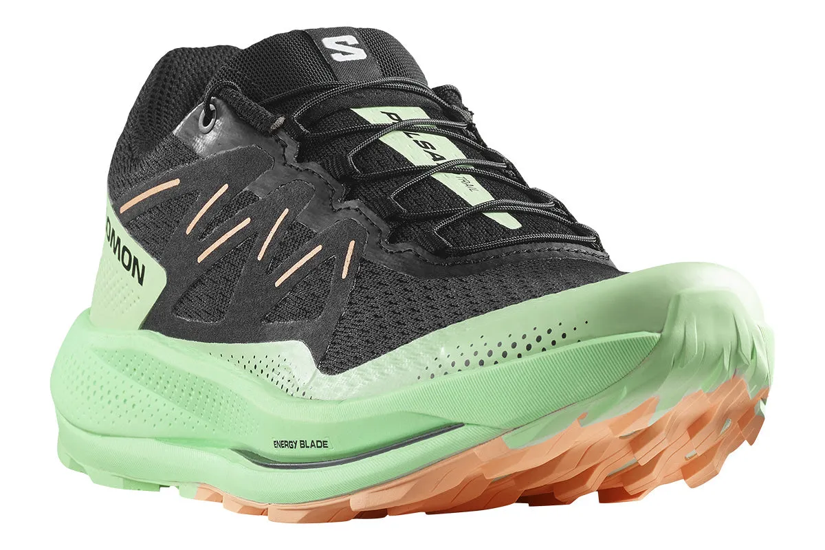 Salomon Pulsar Trail B Black/Green/Cantaloupe Womens