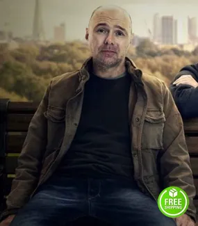 SICK OF IT SEASON 2 KARL PILKINGTON (KARL) BROWN COTTON JACKET