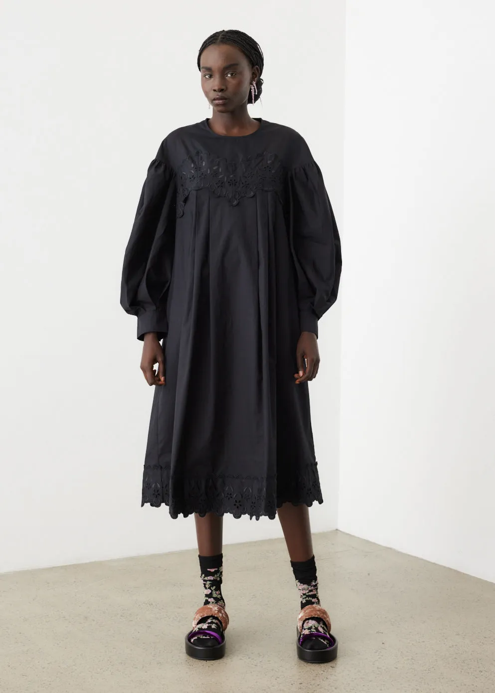 Simone Rocha -  Embroidered Signature Sleeve Dress - Dress