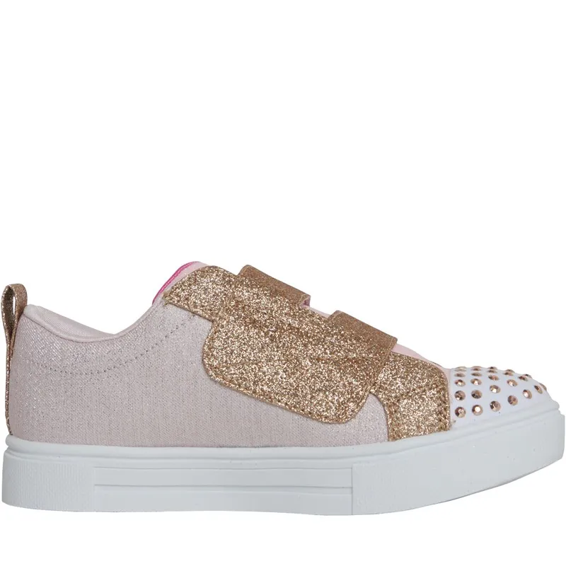 SKECHERS Girls Twinkle Sparks Heather Trainers Light Pink/Rose Gold