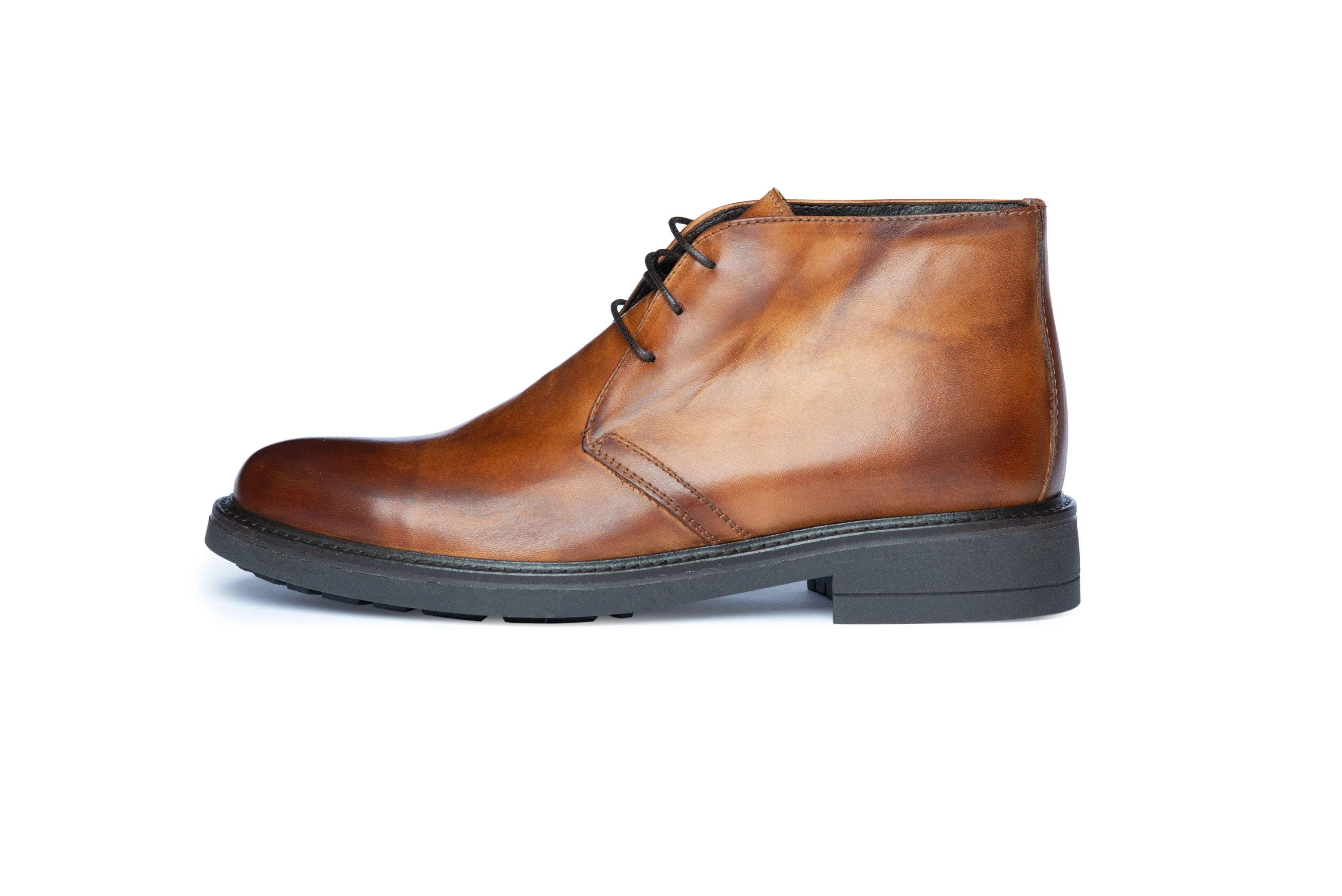 Smoked Brown Ankle Boot with Rubber Sole