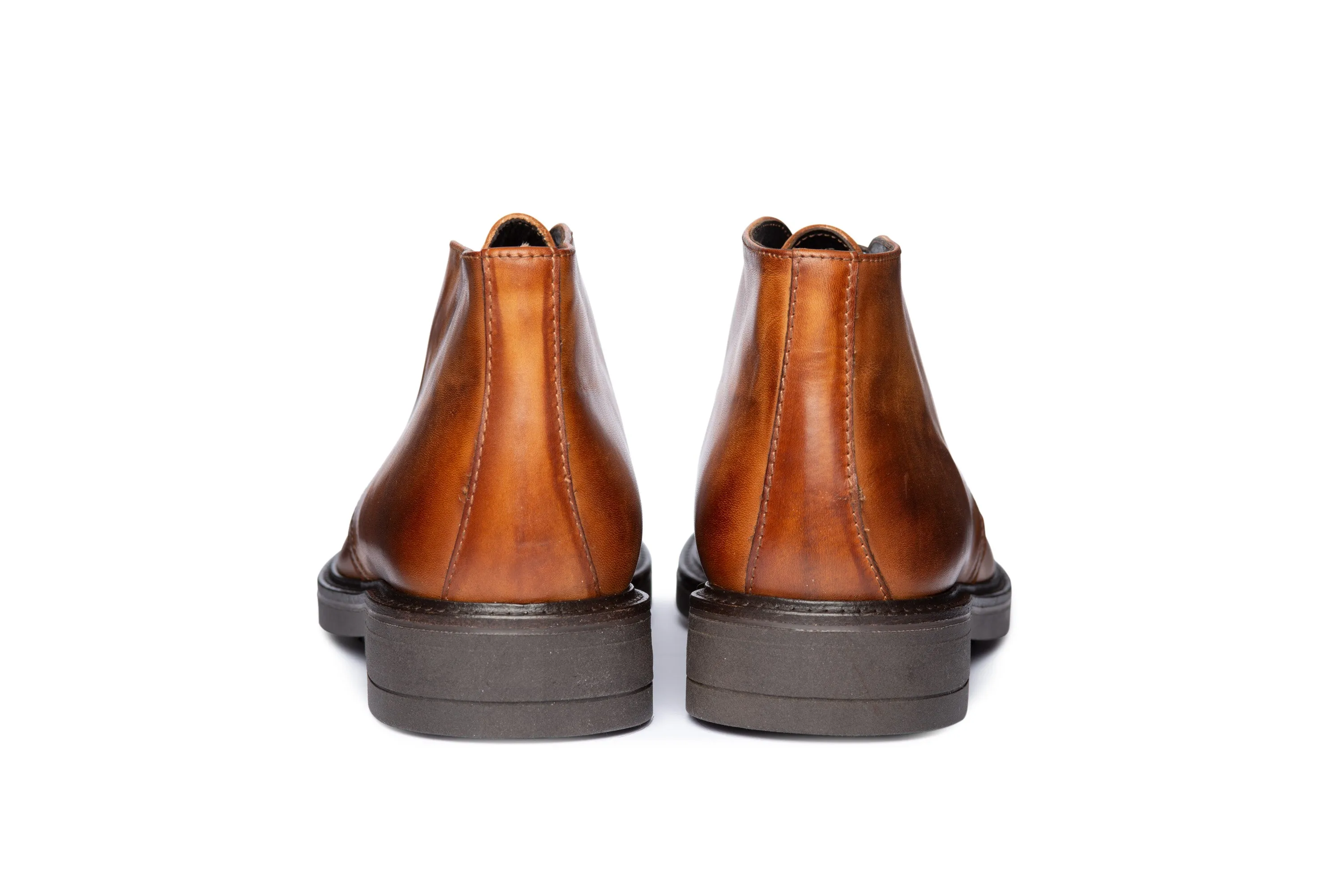 Smoked Brown Ankle Boot with Rubber Sole