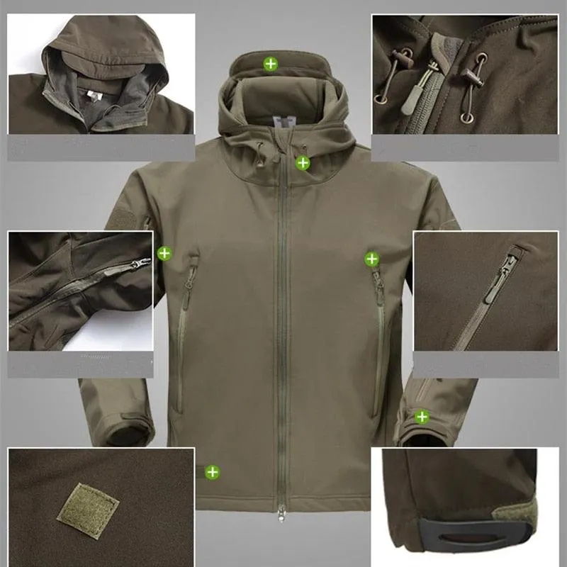 Soft Shell Military Tactical Jacket Men Waterproof Windbreaker