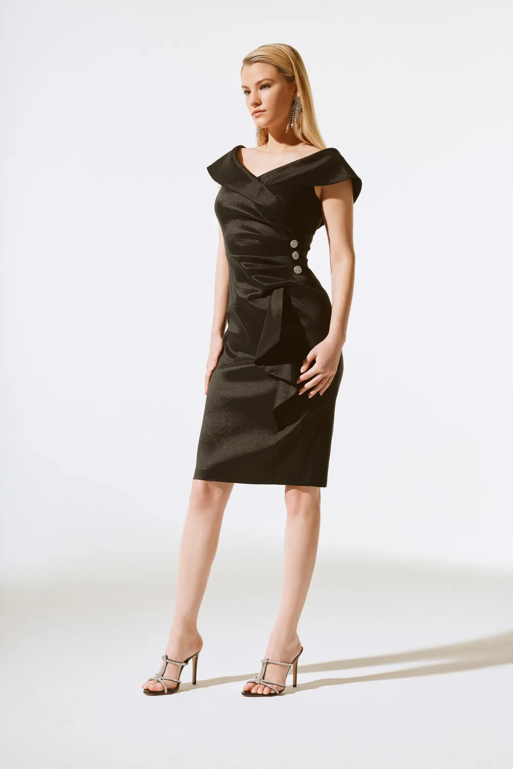 Sophisticated Pleated Wrap Dress Style 243734