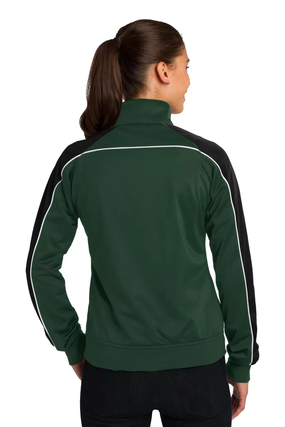 Sport Tek LST92 Sport-Tek Ladies Piped Tricot Track Jacket SKU: LST92