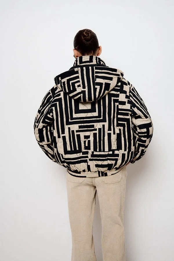 Stella Forest ORPHEE GEOMETRIC PRINT HOODIE JACKET