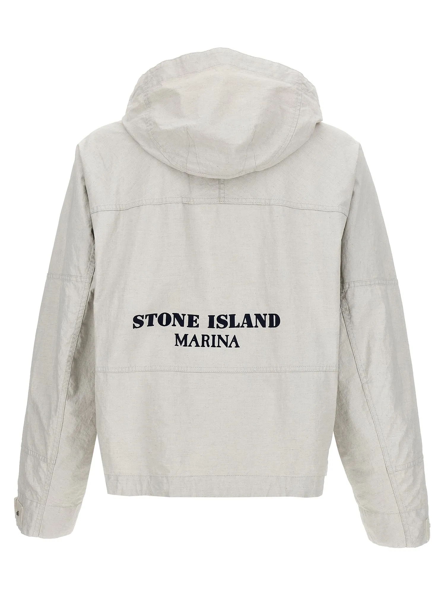 Stone Island    Stone Island 'Raw Plated Linen S.I. Marina' Jacket