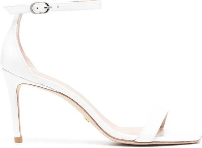 Stuart Weitzman NUNAKEDCURVE 85mm patent sandals White