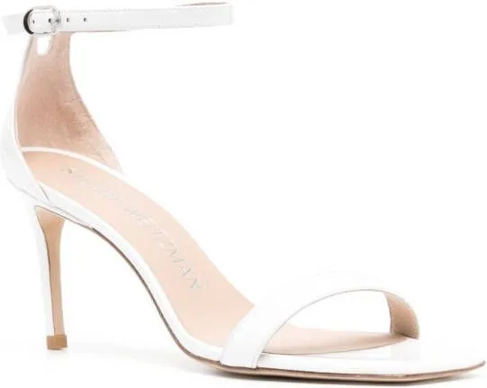 Stuart Weitzman NUNAKEDCURVE 85mm patent sandals White