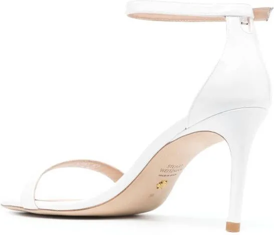 Stuart Weitzman NUNAKEDCURVE 85mm patent sandals White