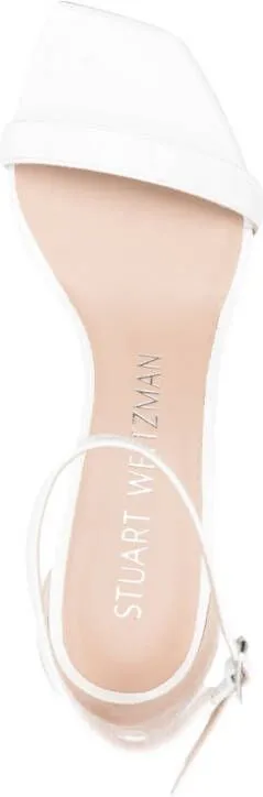 Stuart Weitzman NUNAKEDCURVE 85mm patent sandals White