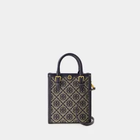 T Monogram Mini Tote - Tory Burch - Cotton - Tory Navy