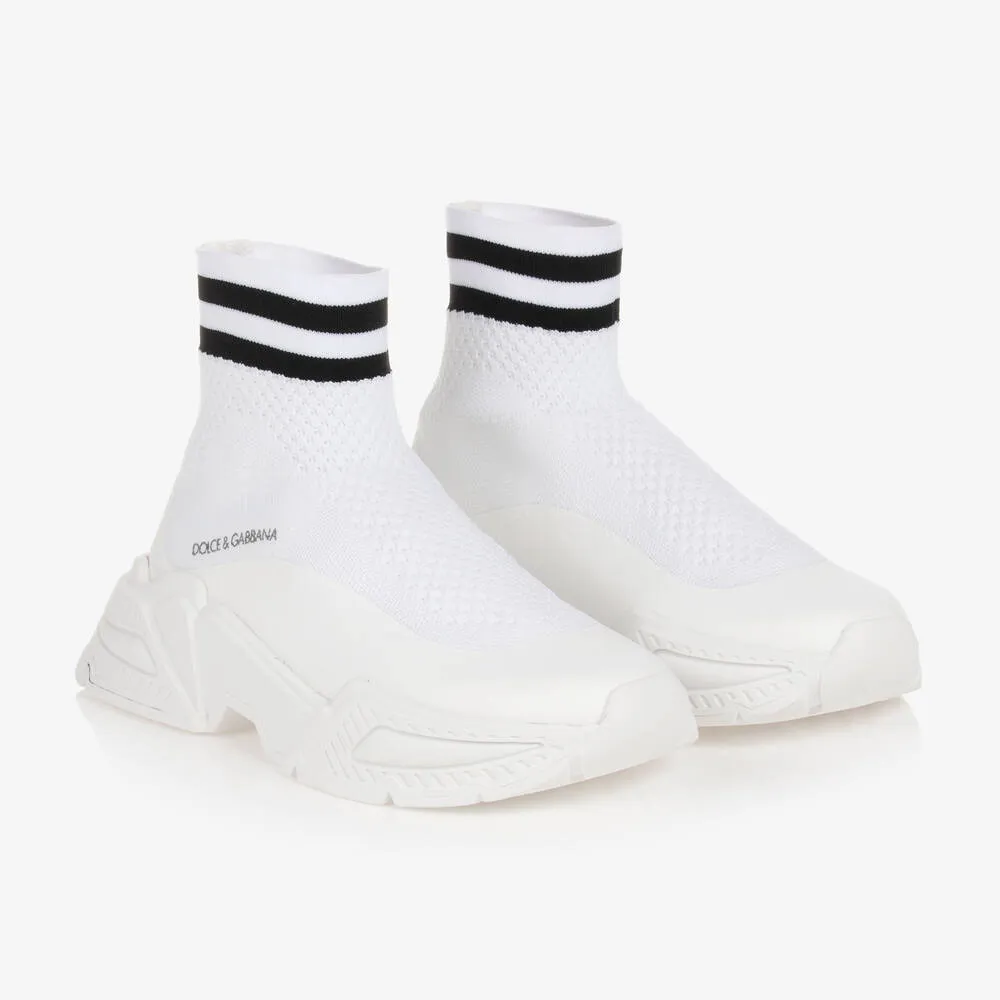 Teen Boys White Sock Trainers