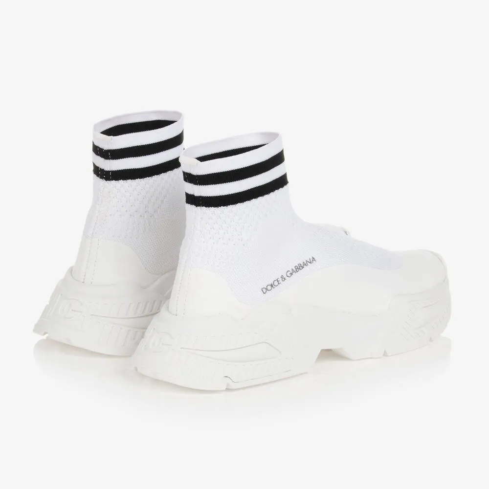 Teen Boys White Sock Trainers