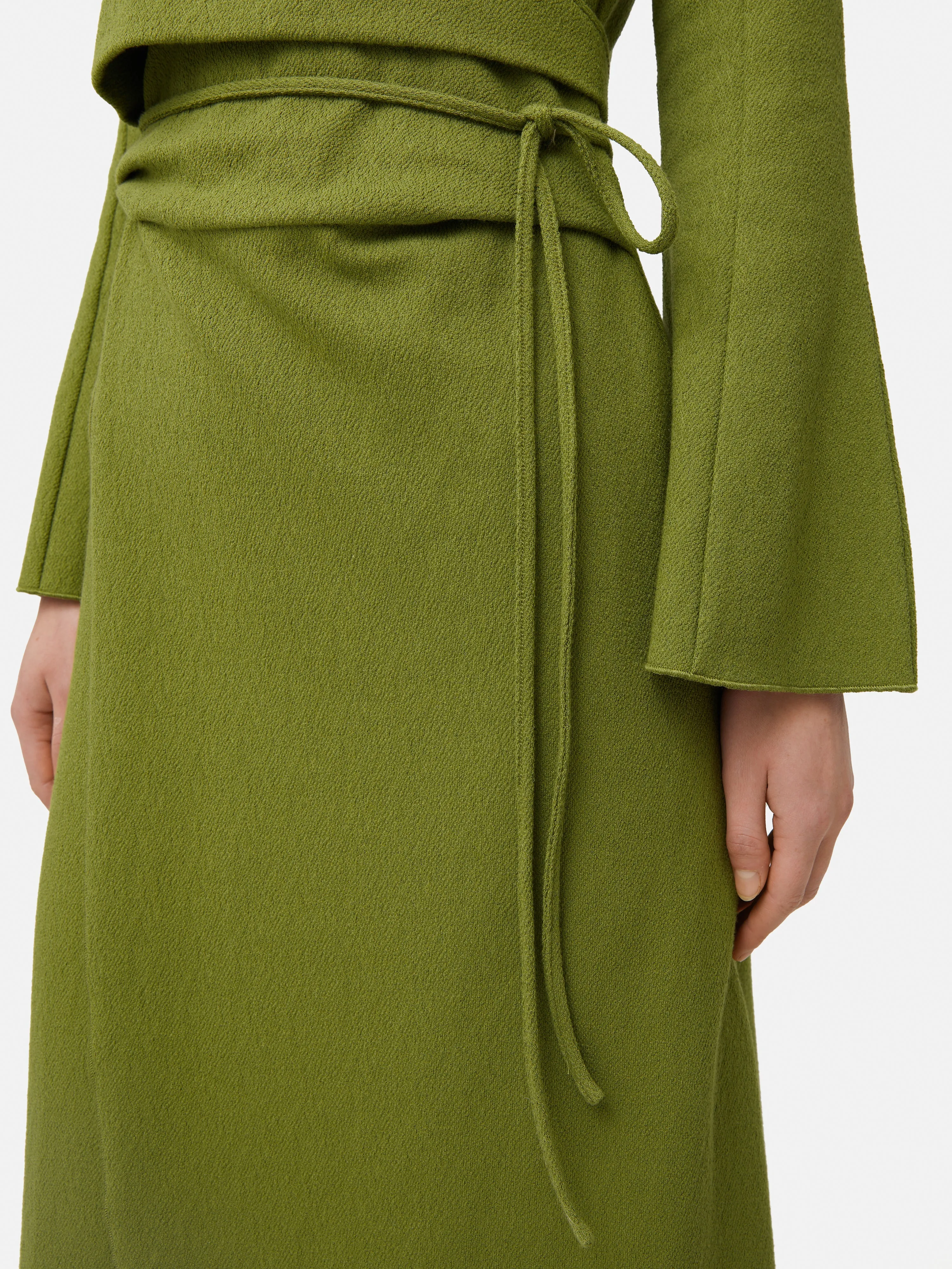 Textured Jersey Wrap Dress | Green