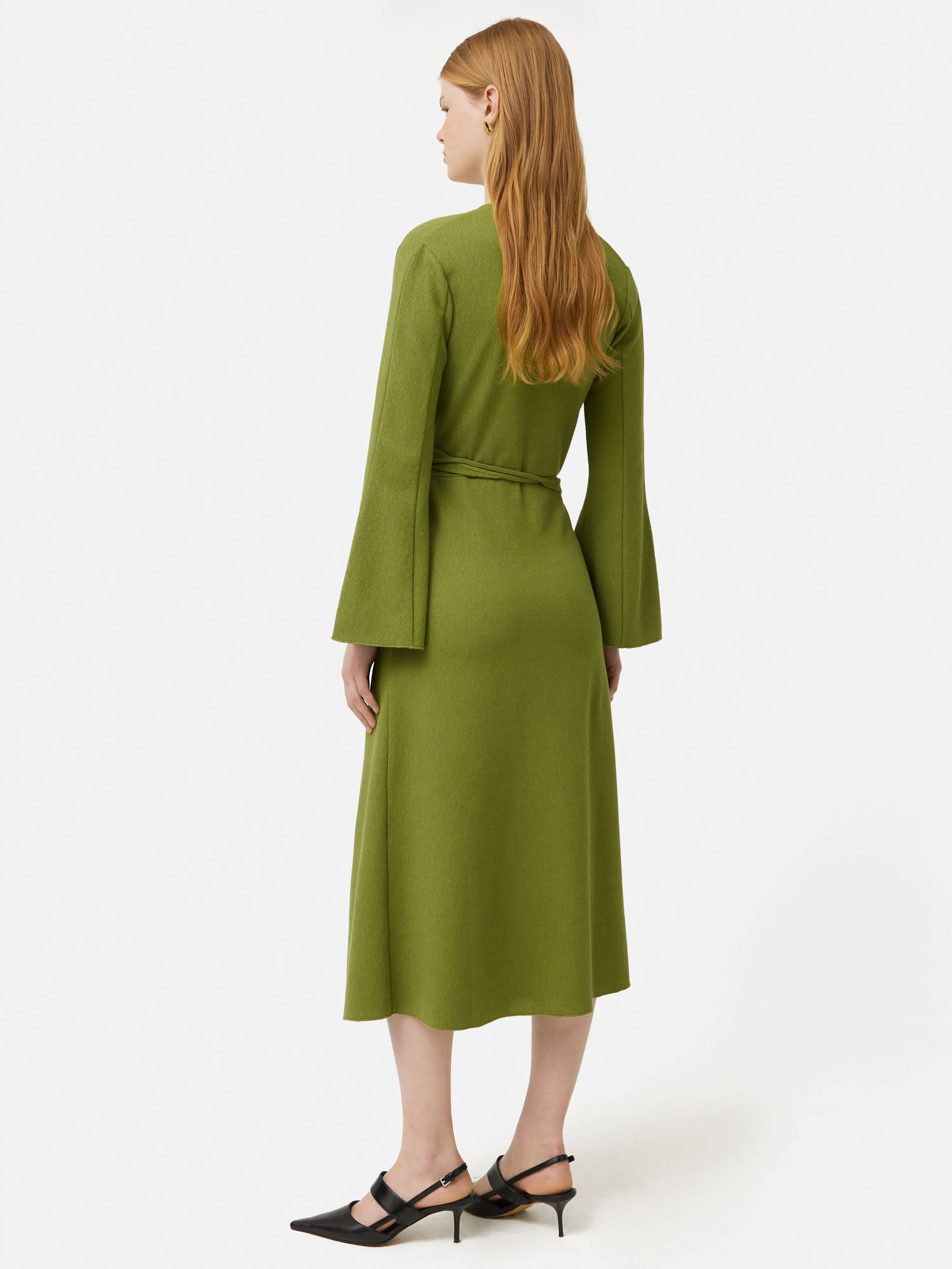 Textured Jersey Wrap Dress | Green