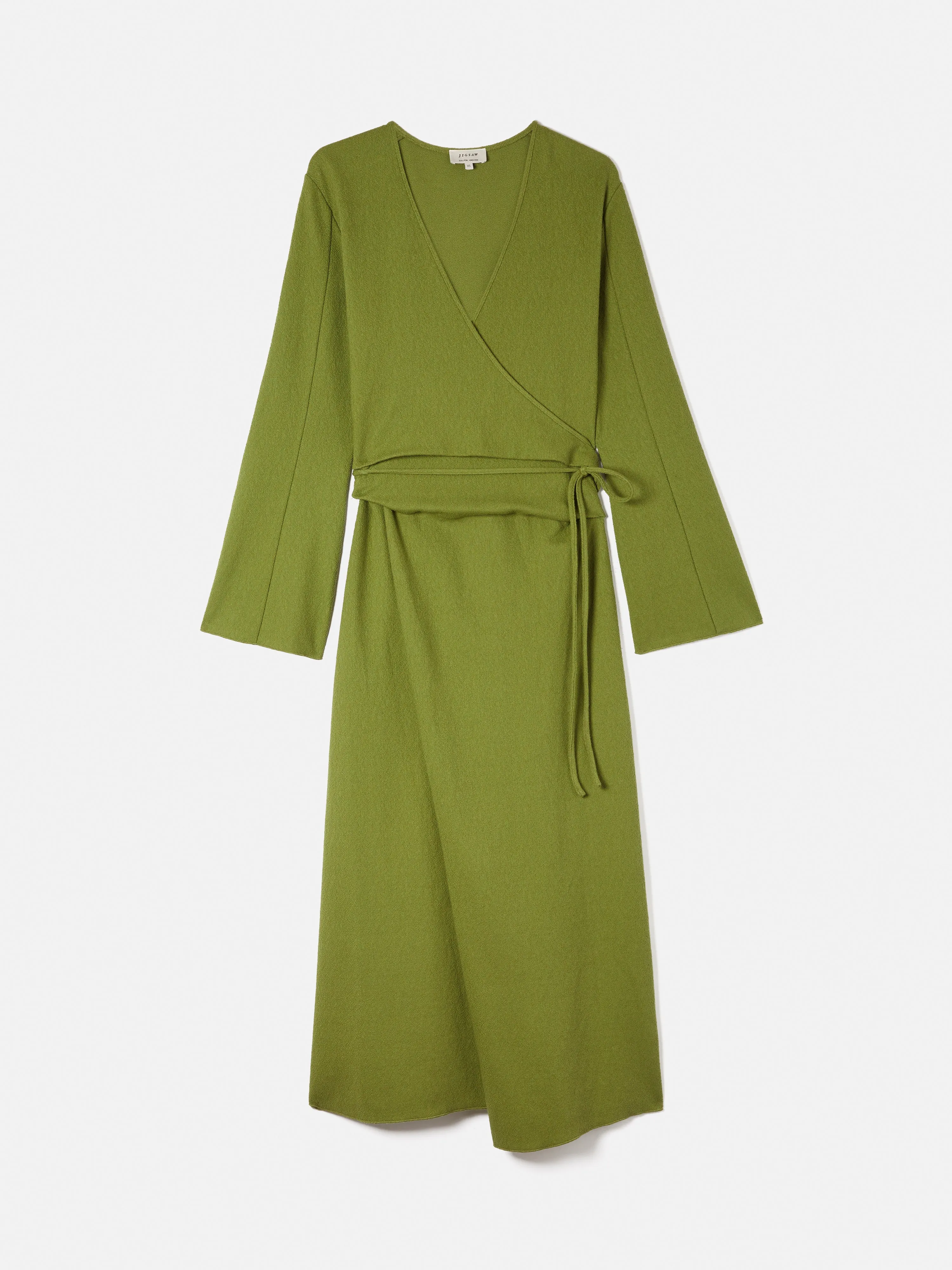 Textured Jersey Wrap Dress | Green