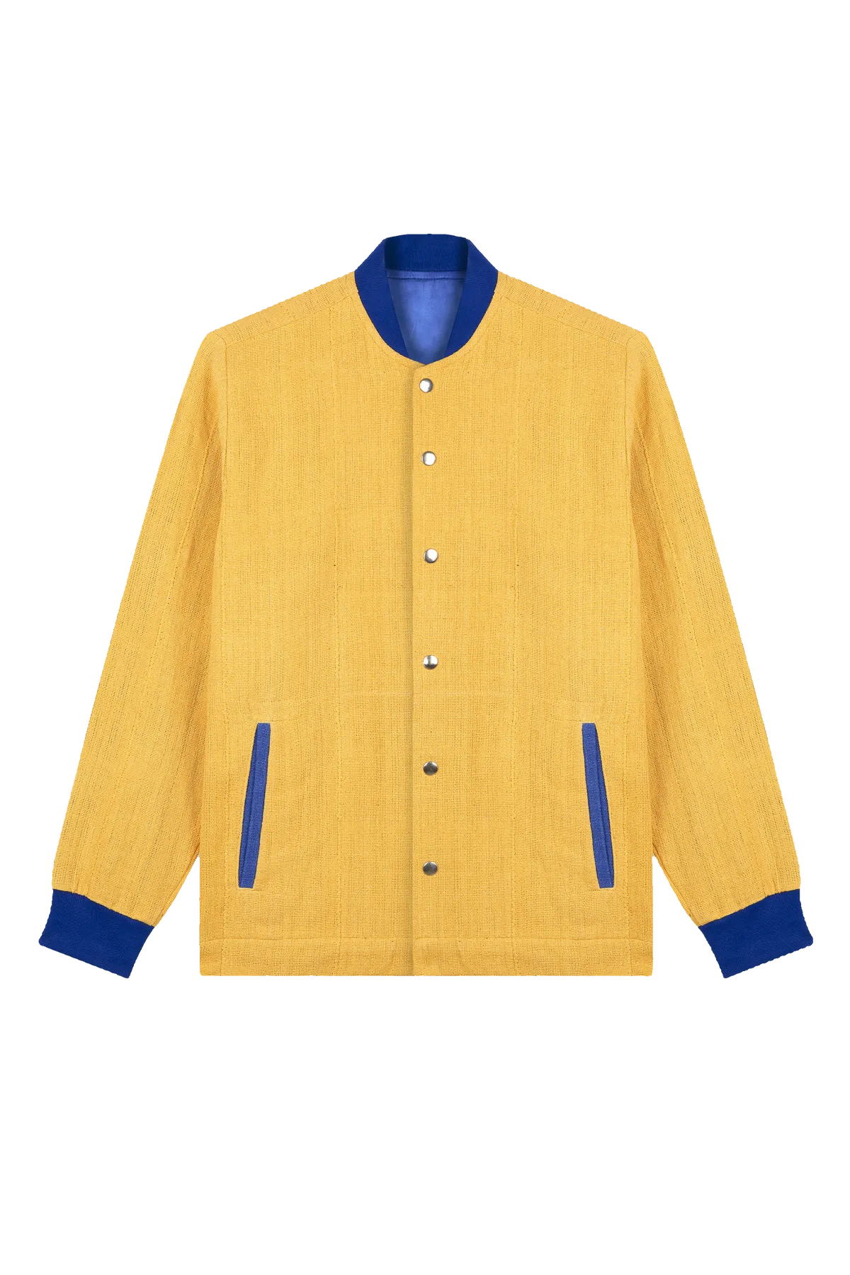 The Burna VII yellow + royal blue bomber jacket