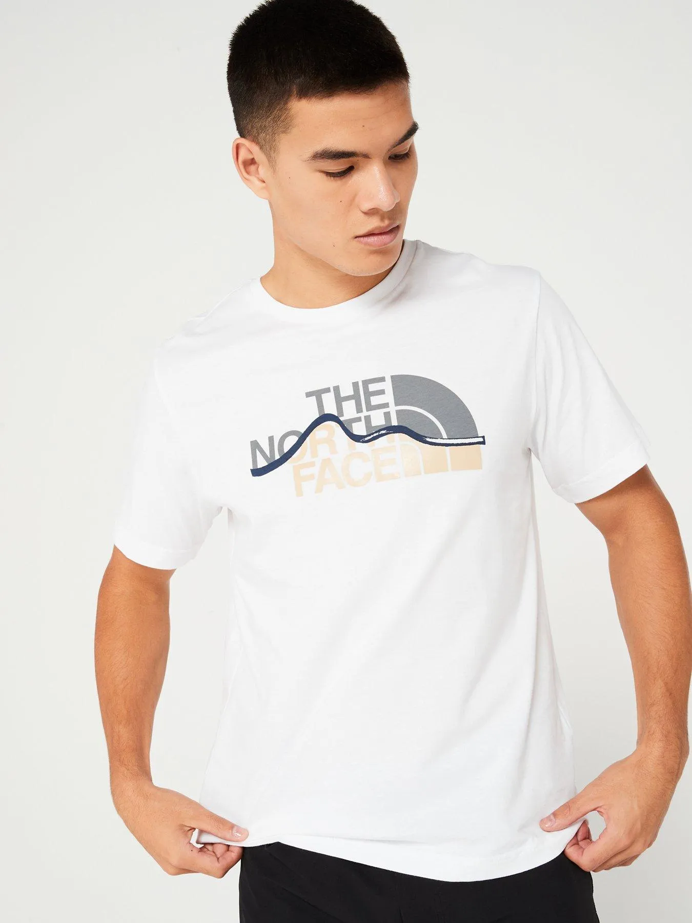 THE NORTH FACE Mens Short Sleeve Mountain Line Tee - White