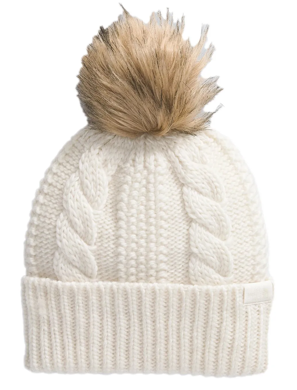 The North Face Women's Oh Mega Fur Pom Beanie White Dune