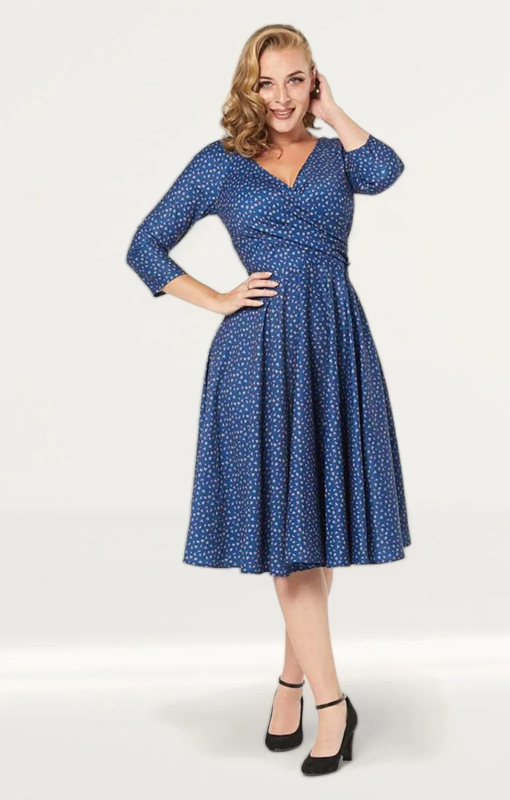 Timeless London Lottie Blue Wrap Midi Dress