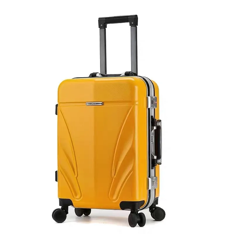 Unisex Luxury Aluminum Frame Boarding Luggage Trolley Suitcase Bags