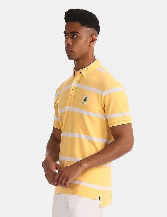 U.S. Polo Assn. Button Down Collar Rugby Stripe Polo Shirt