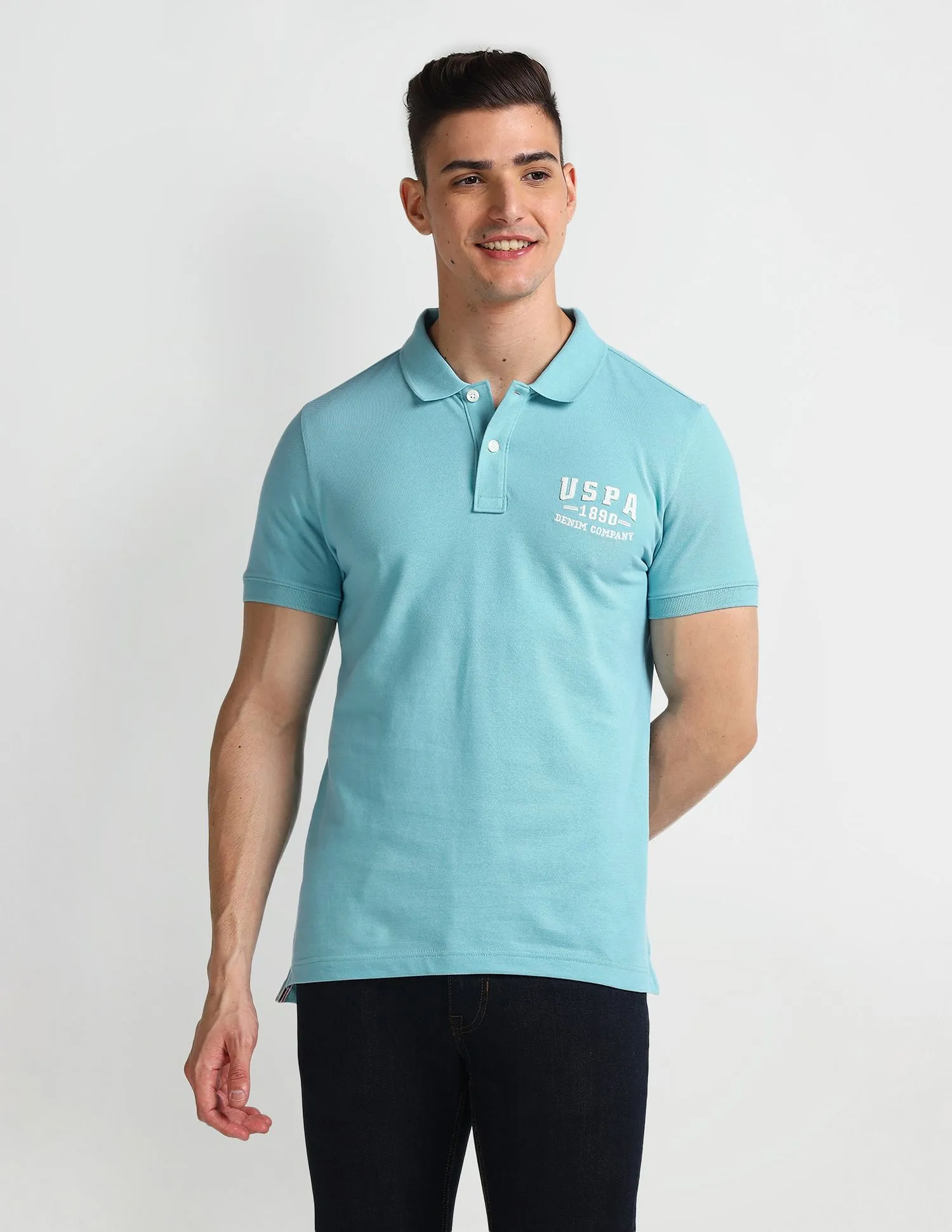 U.S. Polo Assn. Denim Co. Solid Muscle Fit Polo Shirt