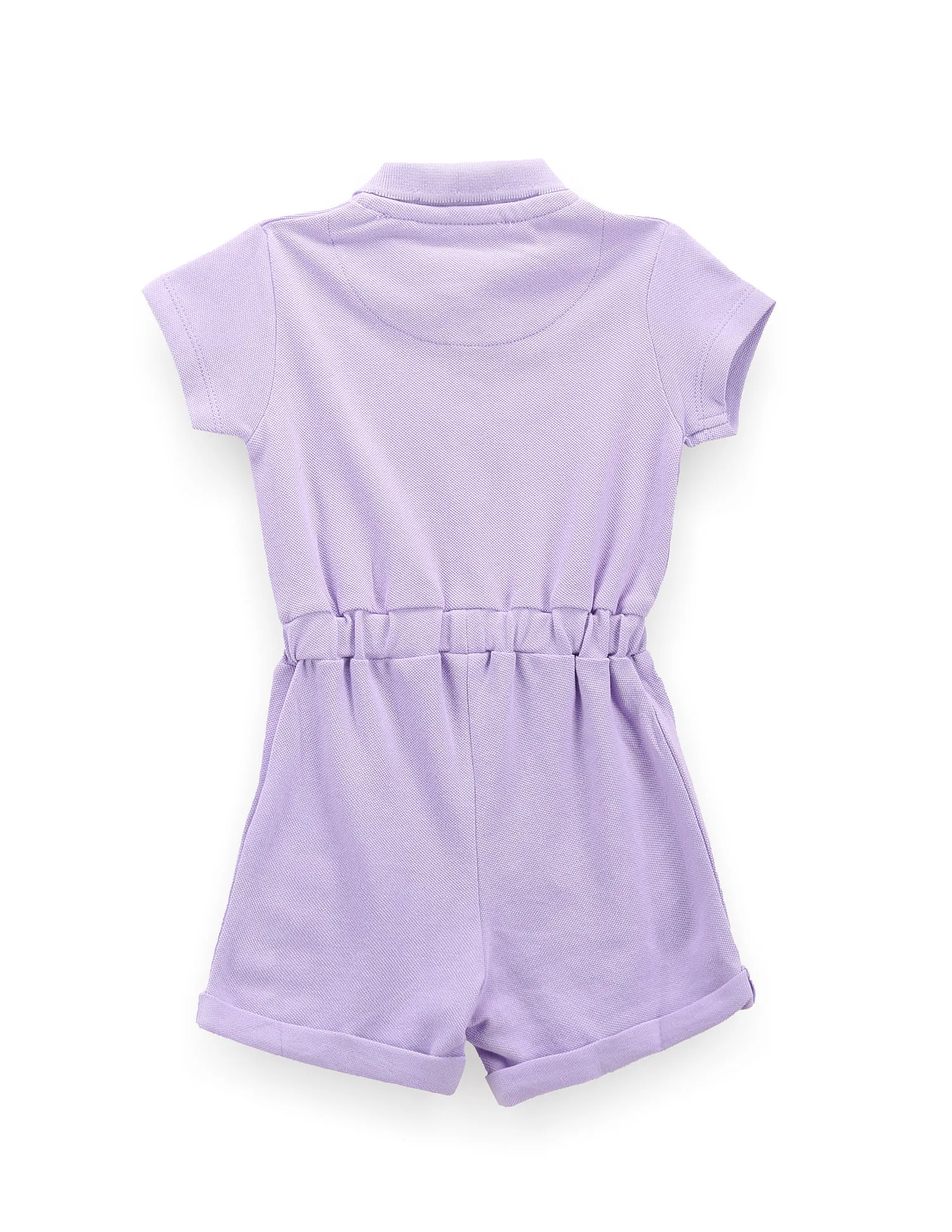 U.S. Polo Assn. Kids Girls Scallop Collar Polo Romper