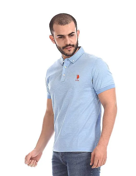 U.S. Polo Assn. Striped Mercerized Cotton Polo Shirt