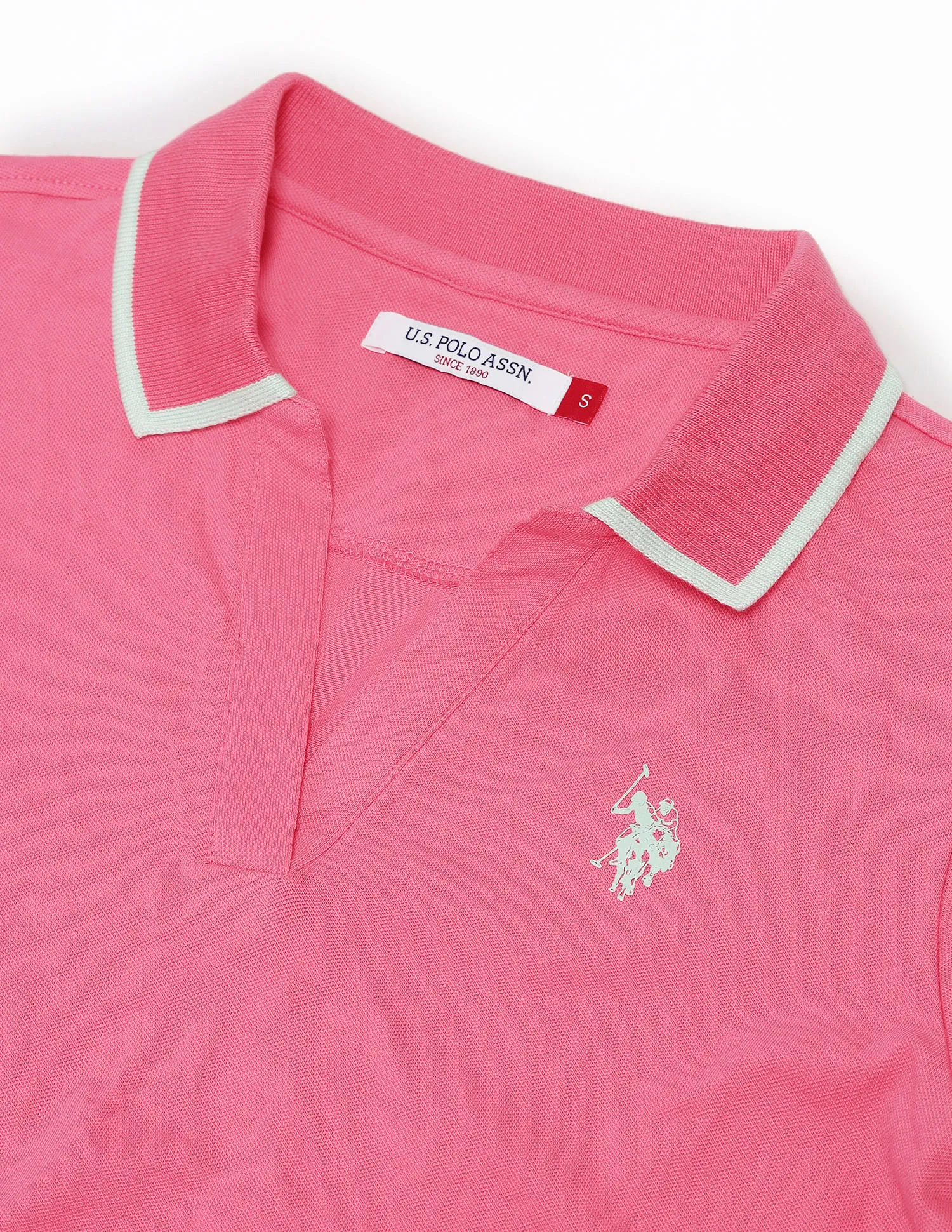 U.S. Polo Assn. Women Tipped Collar Solid Polo Shirt