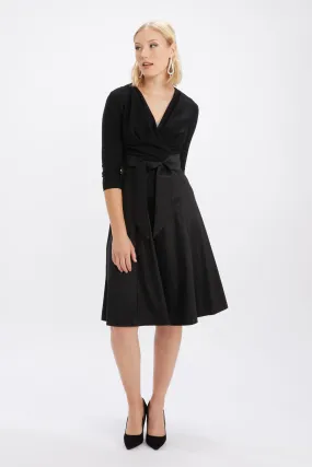 V-neck Belted Wrap Dress Style 233739