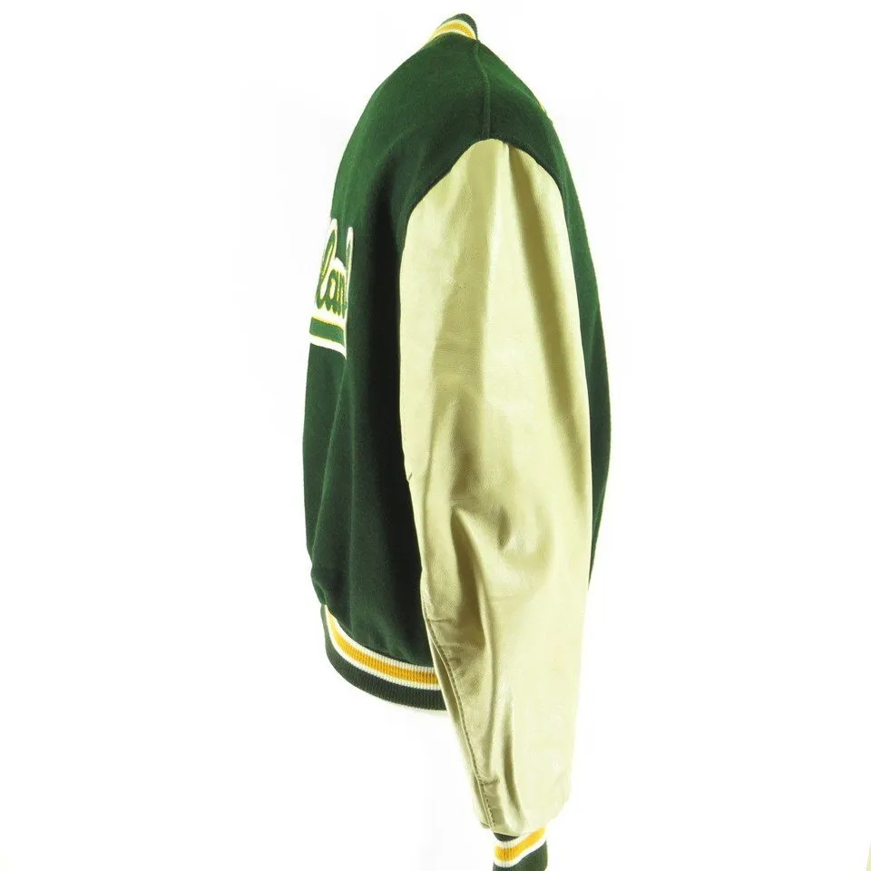 Vintage 80s Oakland Athletics Jacket Mens 46 Deadstock MLB Baseball DeLong Wool