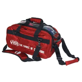 VISE 2 Ball Clear Top Tote Roller Red