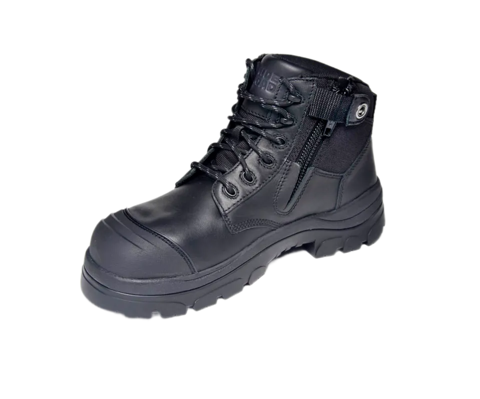 Wide Load 690BZC Composite Safety Toe Zip 6 inch Work Boot - Black - 6E Only