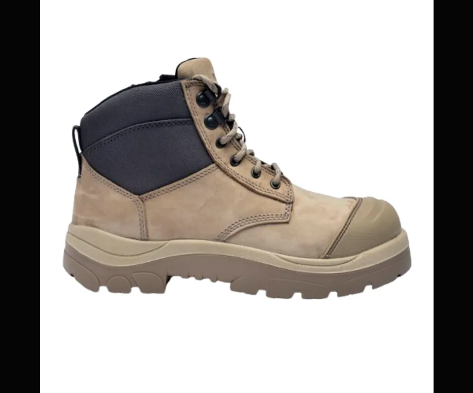 Wide Load 690SZ Steel Safety Toe Zip 6 inch Work Boot - Stone - 6E Only