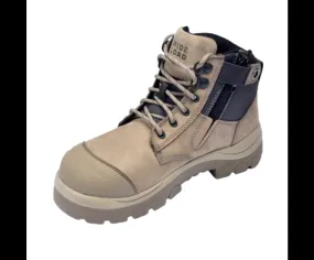 Wide Load 690SZ Steel Safety Toe Zip 6 inch Work Boot - Stone - 6E Only