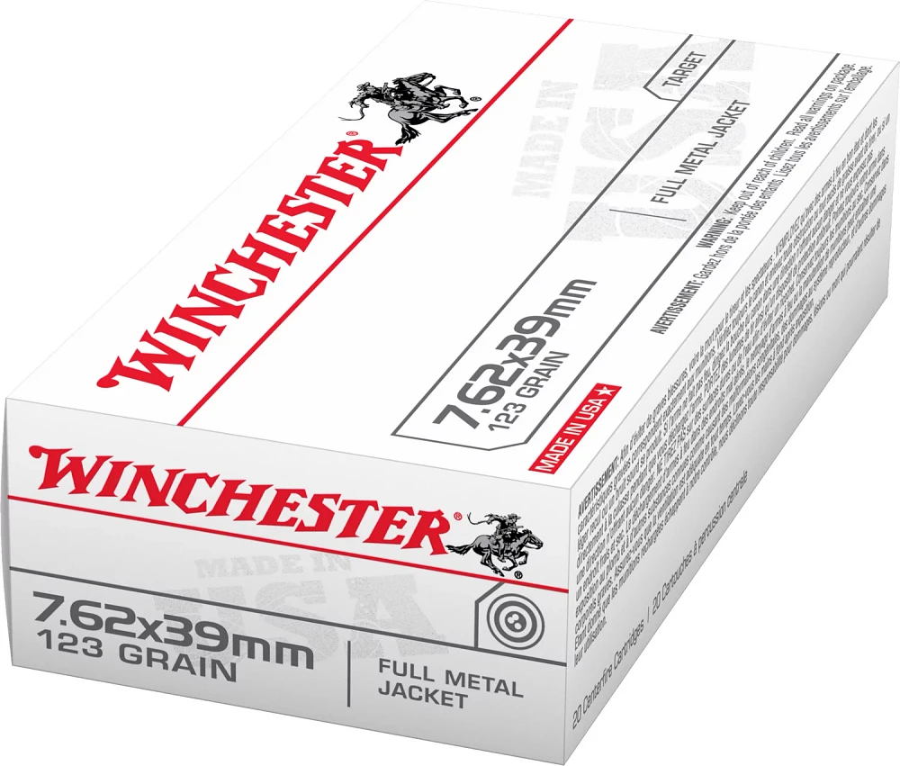 Winchester 7.62 x 39 mm Russian 123-Grain Full Metal Jacket Ammunition - 20 Rounds