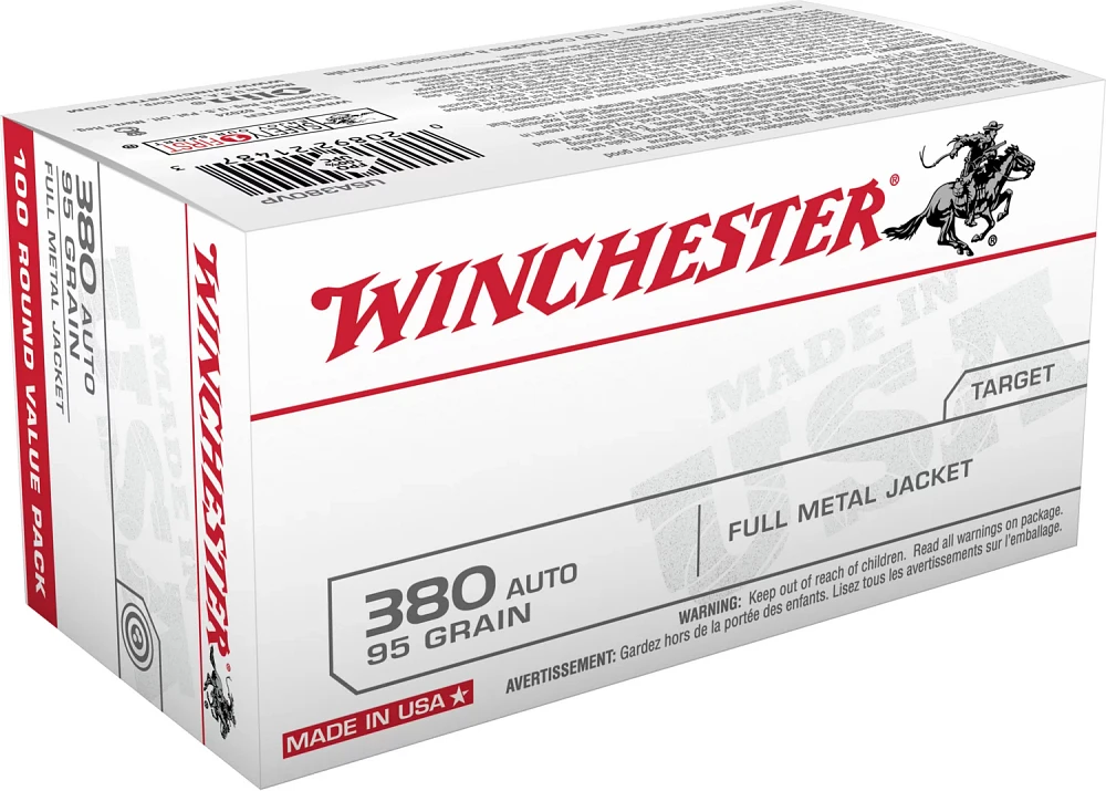 Winchester Full Metal Jacket .380 Automatic 95-Grain Ammunition